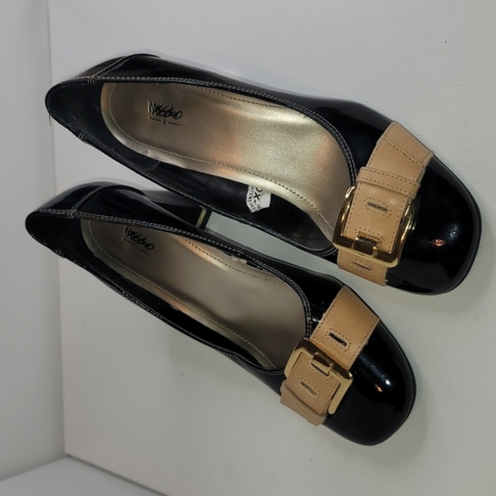 Mossimo- Black/Beige Patent Leather Pumps- Women's 9